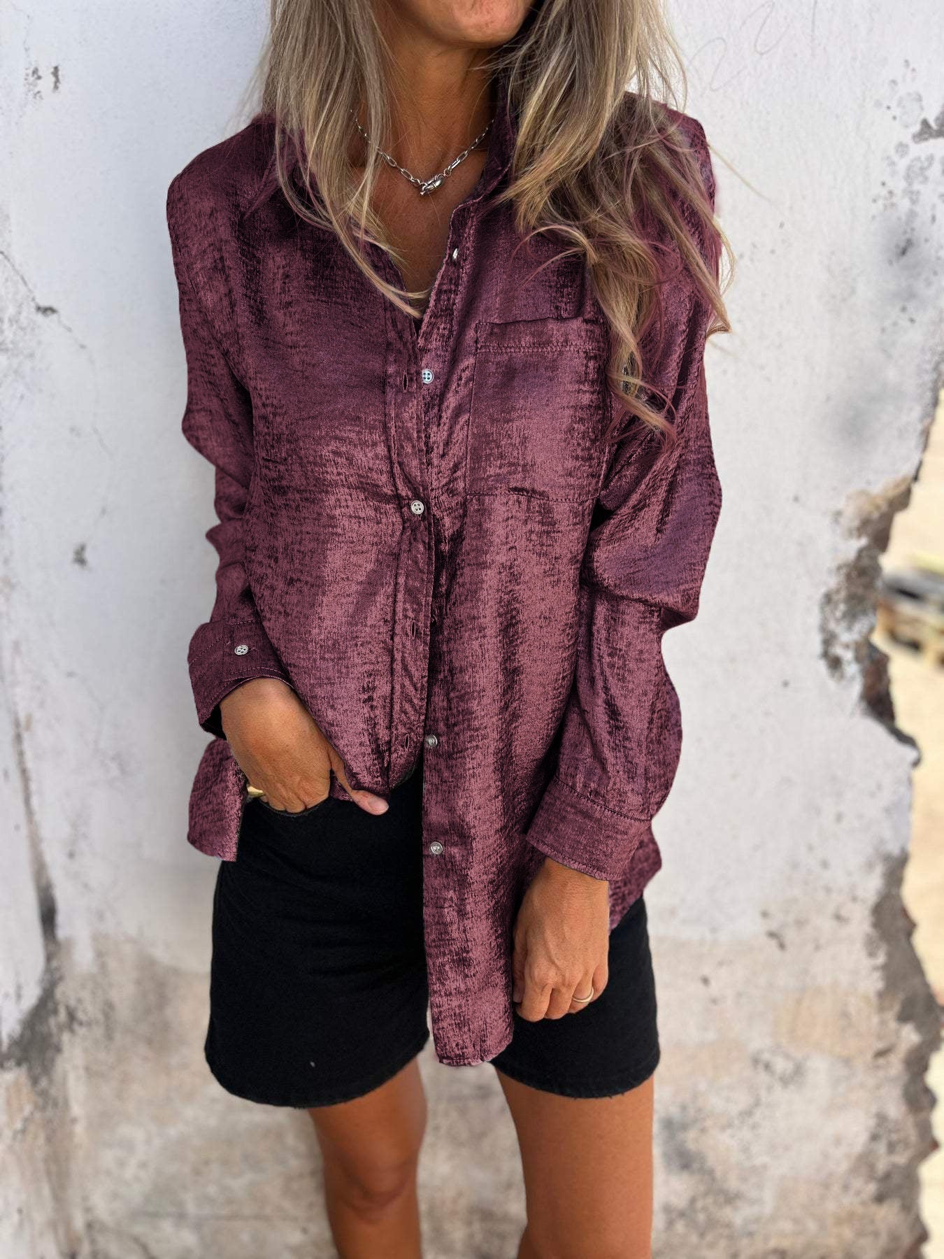 🚨 NU 50% KORTING 🚨- Metallic Look Blouse