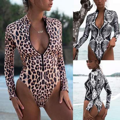 Long Sleeves Swimsuit with Zipper