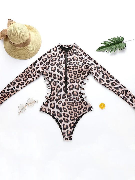 Long Sleeves Swimsuit with Zipper