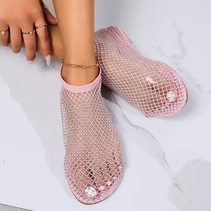 Mesh Rhinestone Sandal