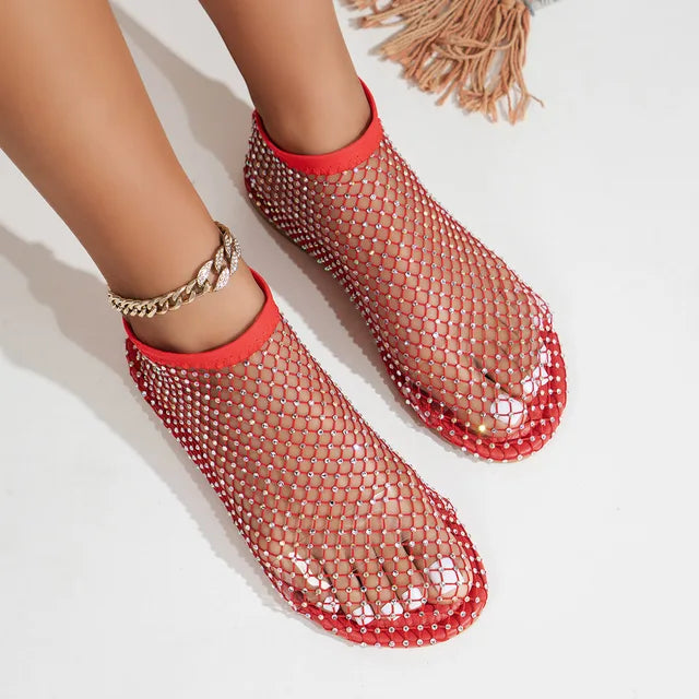 Mesh Rhinestone Sandal