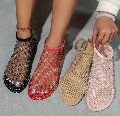 Mesh Rhinestone Sandal