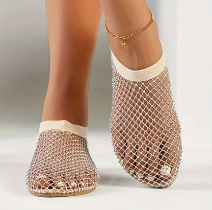 Mesh Rhinestone Sandal