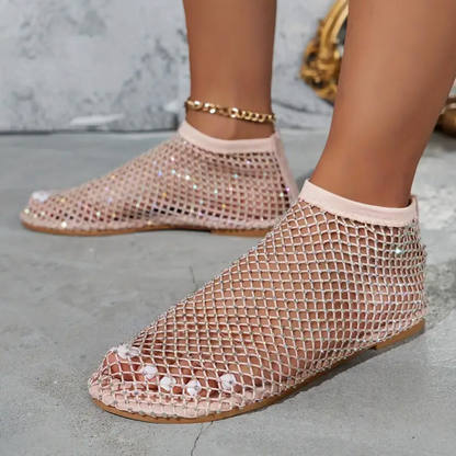 Mesh Rhinestone Sandal