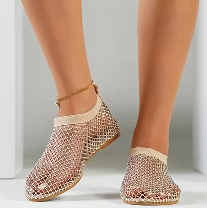 Mesh Rhinestone Sandal