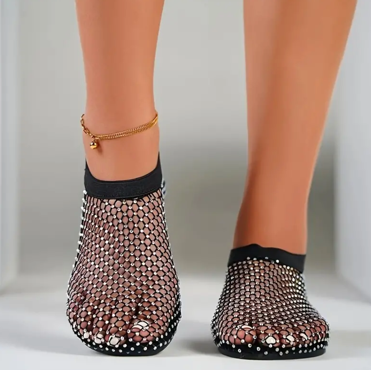 Mesh Rhinestone Sandal