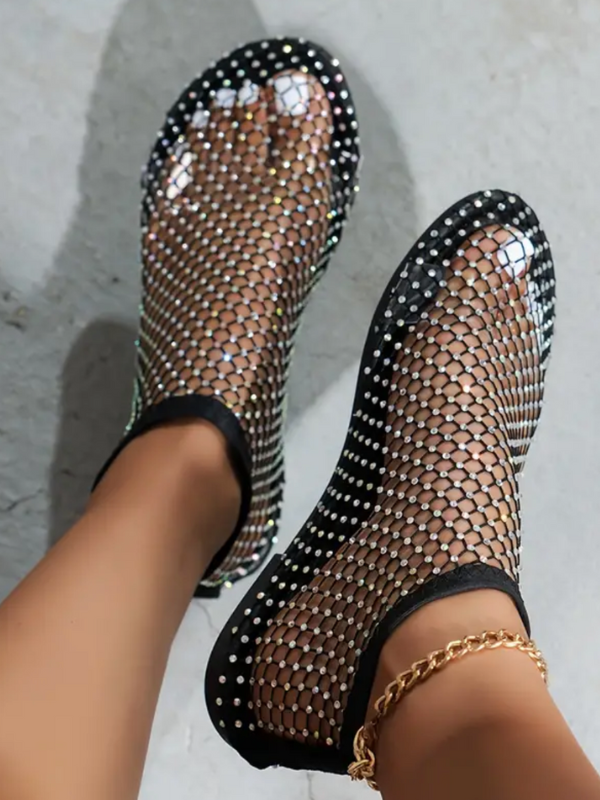 Mesh Rhinestone Sandal