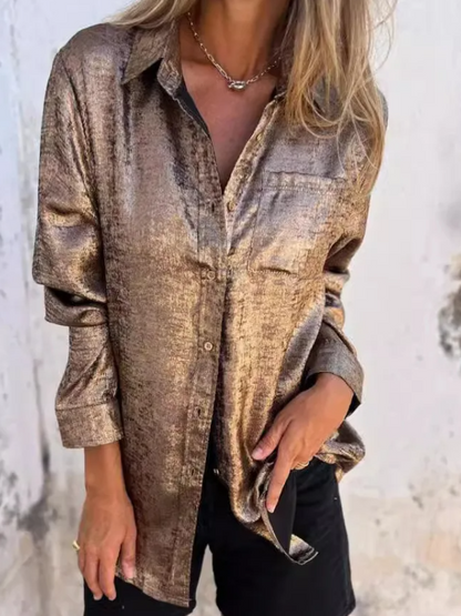 🚨 NU 50% KORTING 🚨- Metallic Look Blouse