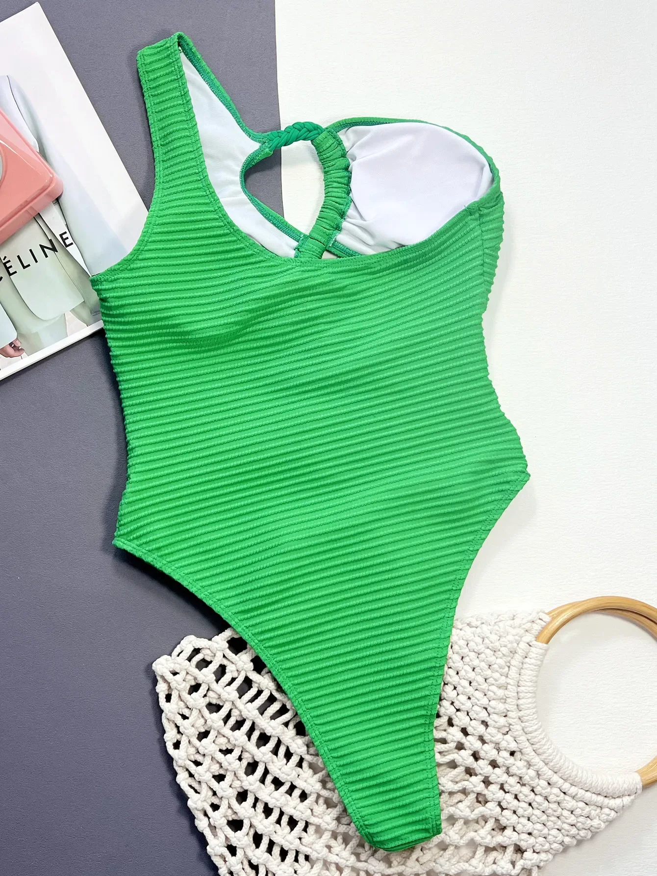 One Shoulder Hollow Swimsuit