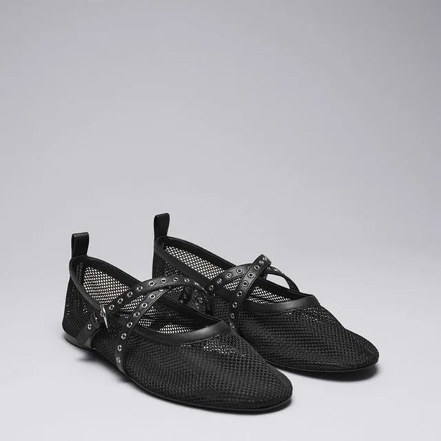 UITVERKOCHT - Mesh Strap Flats