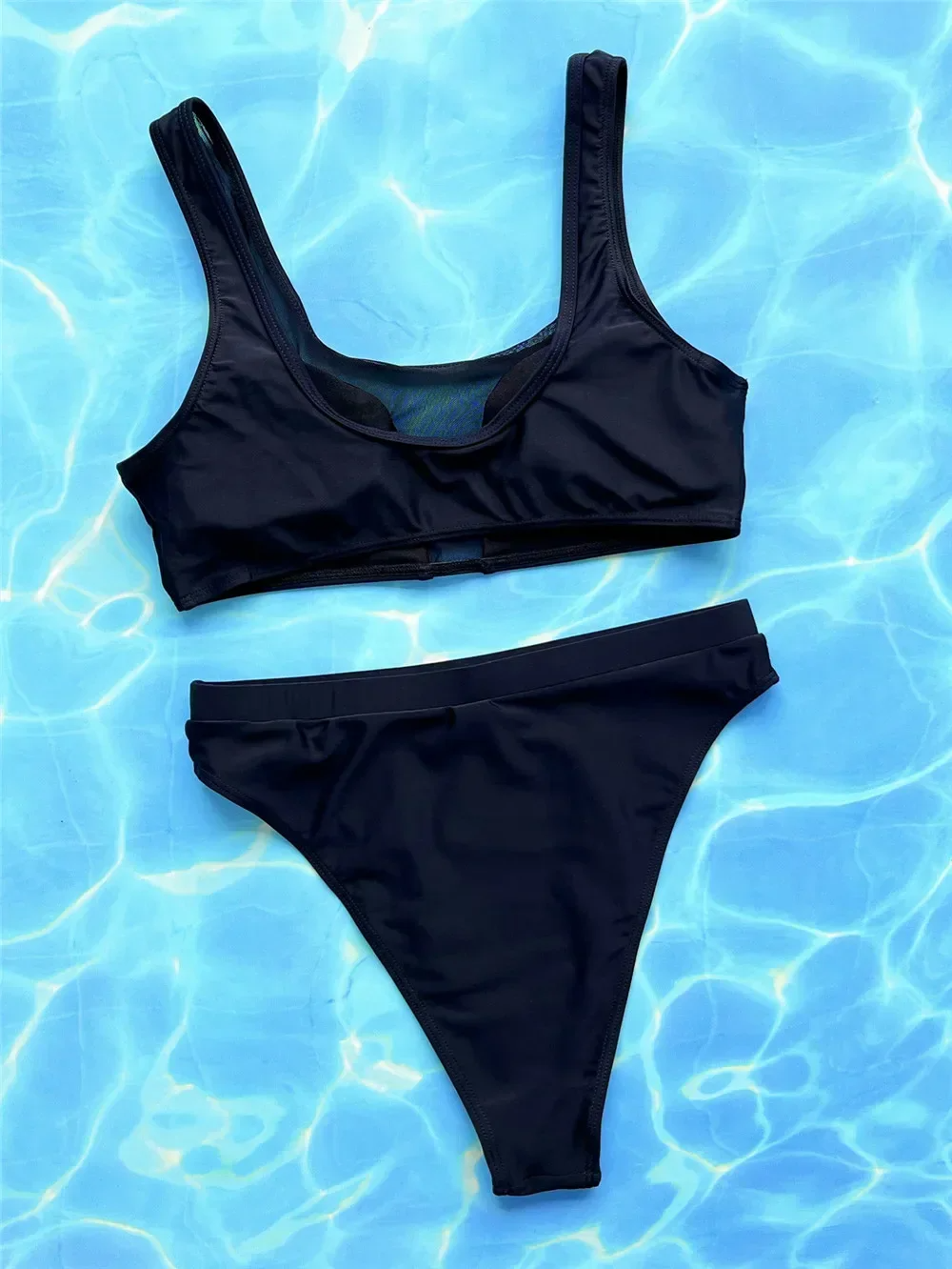 U Neck Mesh Bikini